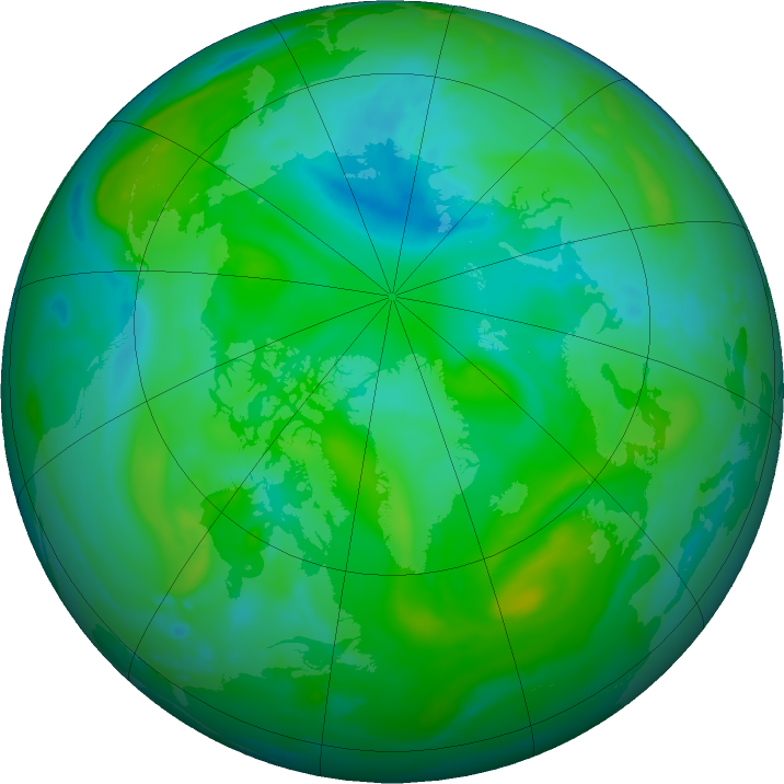 Arctic ozone map for 11 August 2021
